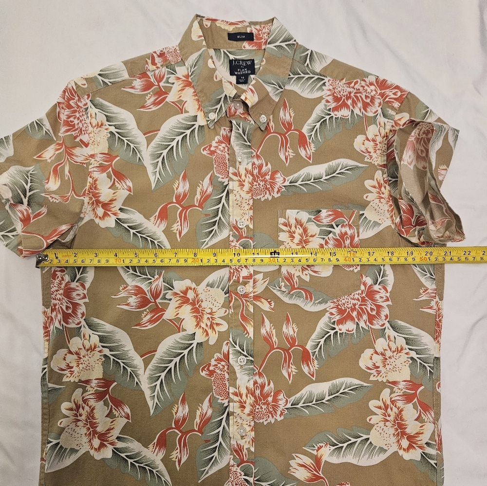 J. Crew Tan and Red Casual Button Down Shirt.